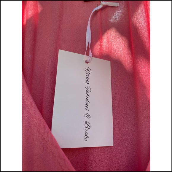 $228 NWT YOUNG, FABULOUS & BROKE WRAP TIE-DYE TIERED/RUFFLED MAXI DRESS - Picture 8 of 8